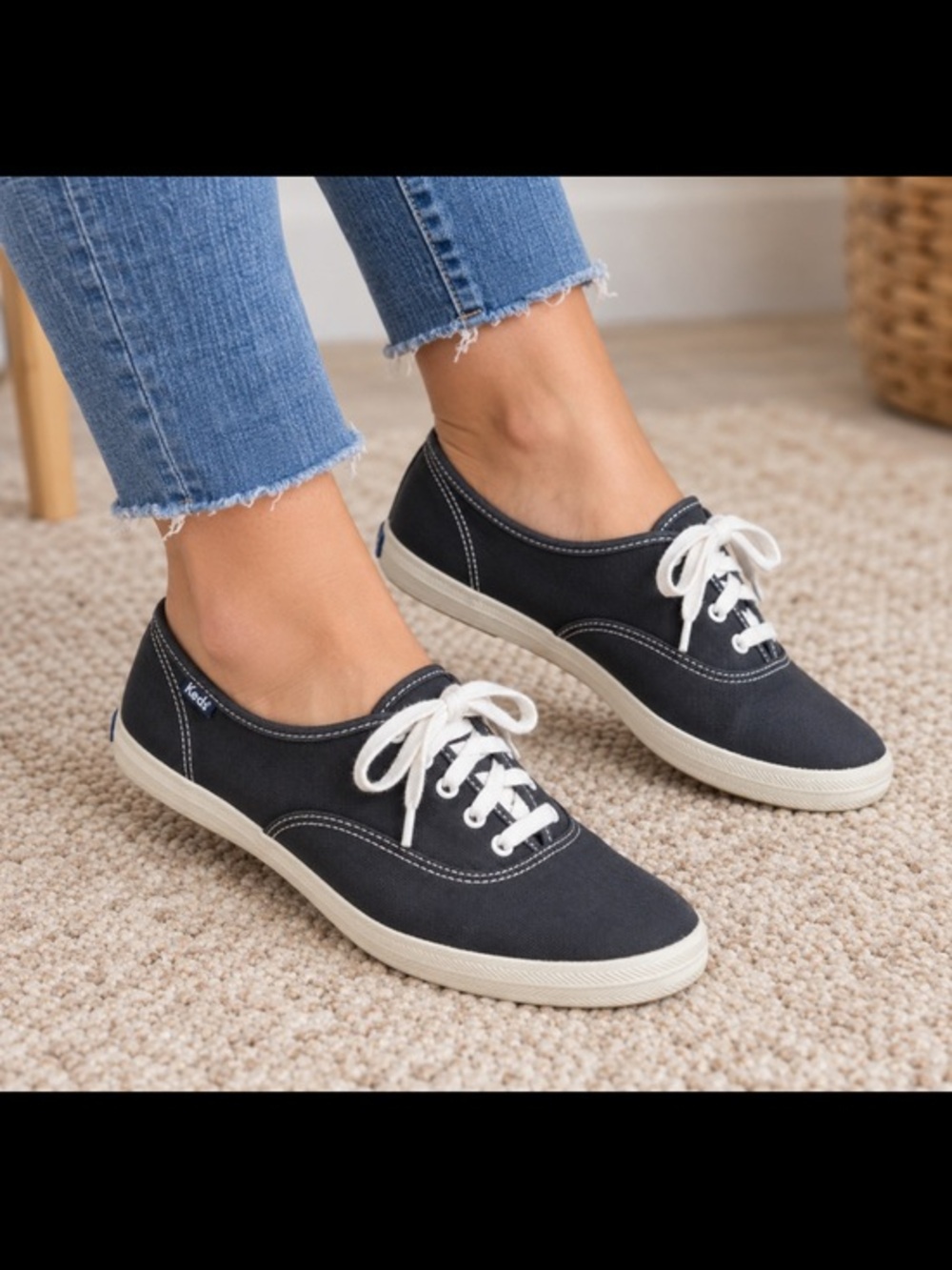 Keds Champion Women’s Navy Blue Canvas Lace Up Sneakers Size 7.5